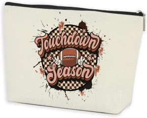 Football Gifts Football Makeup Bag Football Accessories Cosmetic Bag Football Stuff for Women Girls Football Sports Lovers Coach Player Fans Friend Christmas Birthday Gifts Travel Toiletry Bag