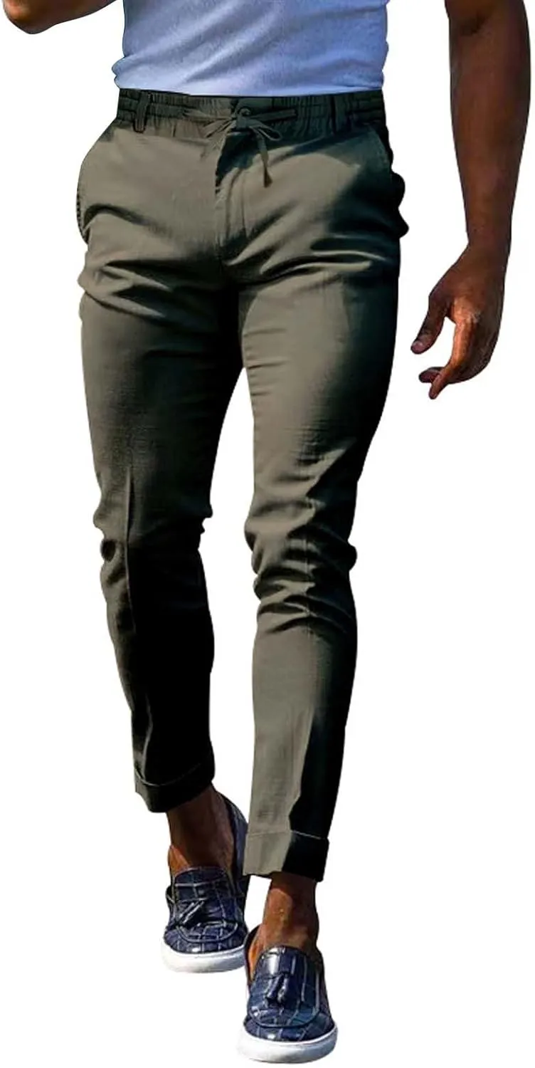 GIERIDUC Men's Drawstring Waist Cargo Pants Sweatpants Men Zipper Pockets Tactical Clothing for Men Heavyweight Joggers Mens