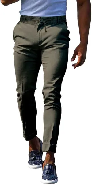 GIERIDUC Men's Drawstring Waist Cargo Pants Sweatpants Men Zipper Pockets Tactical Clothing for Men Heavyweight Joggers Mens