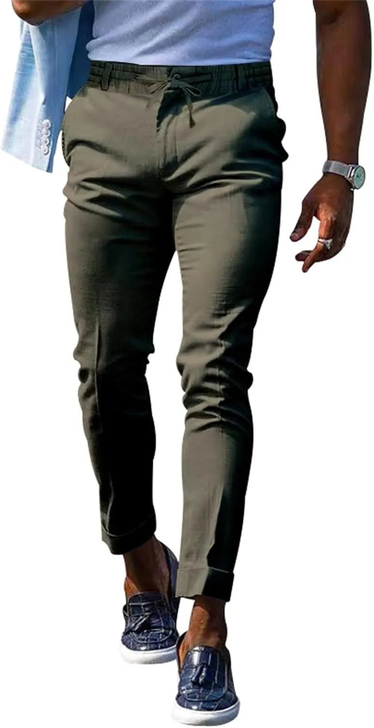 GIERIDUC Men's Drawstring Waist Cargo Pants Sweatpants Men Zipper Pockets Tactical Clothing for Men Heavyweight Joggers Mens