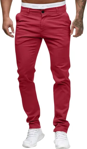 GOKKILRW Mens Slim Fit Golf Work Pants Flat-Front Stretch Chino Pants Casual Skinny Dress Pants Tapered Hiking Travel Pants
