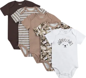 Hanes Baby and Toddler Ultimate Flexy Short Sleeve Bodysuit (5 Pack)