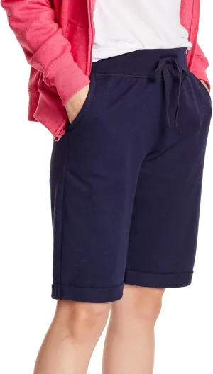 Hanes Womens French Terry Bermuda Athletic-shorts, Navy, X-Large US