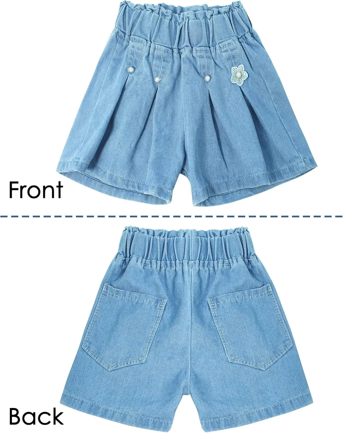 Happy Cherry Baby Girl Summer Denim Shorts Wide Leg Cute Cooling Jeans Hot Pants 1-13Y