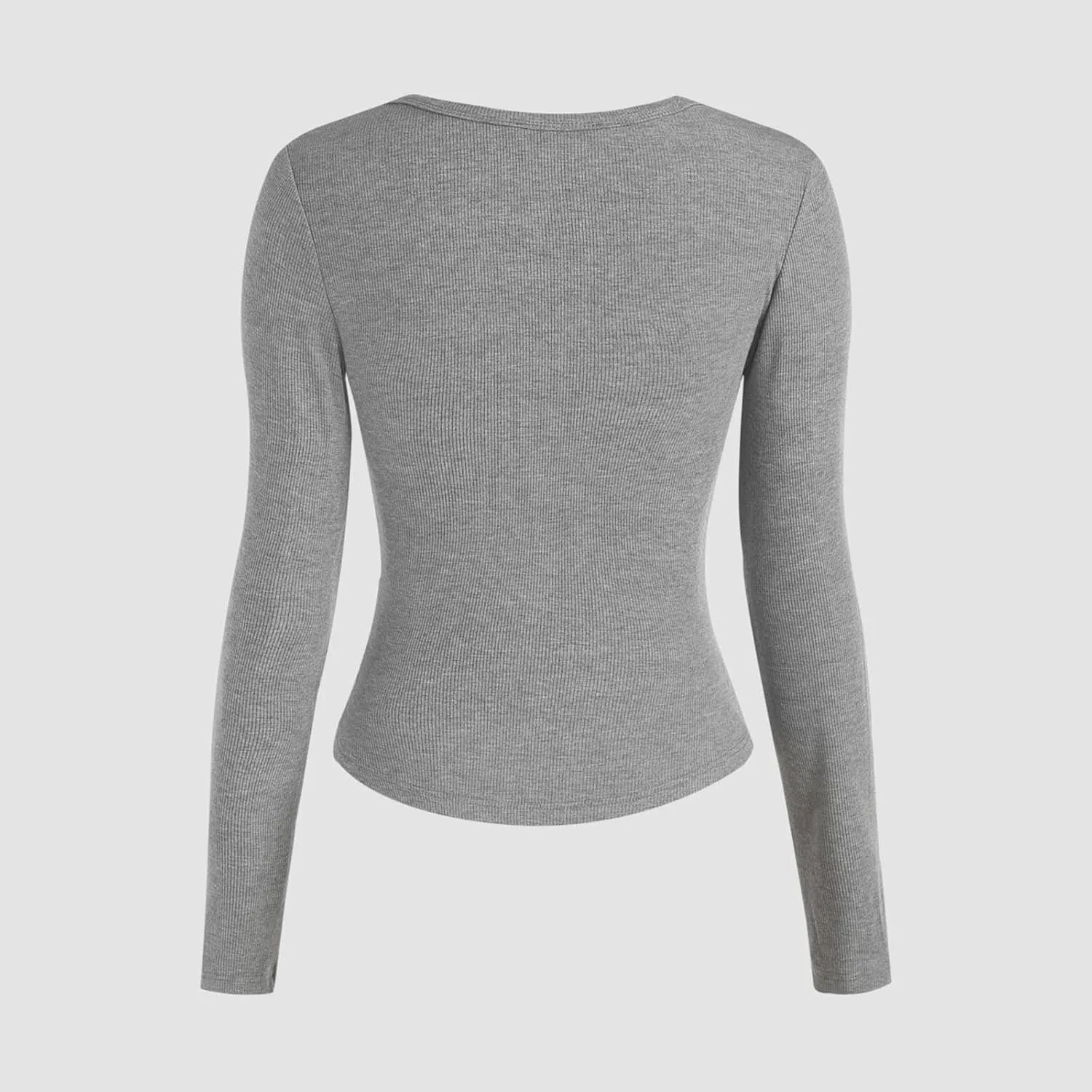 Henley Shirts for Women Long Sleeve Ribbed Knit Slim Fit Crop Tops 2024 Fall Casual Basic Tops Blouse Underscrubs