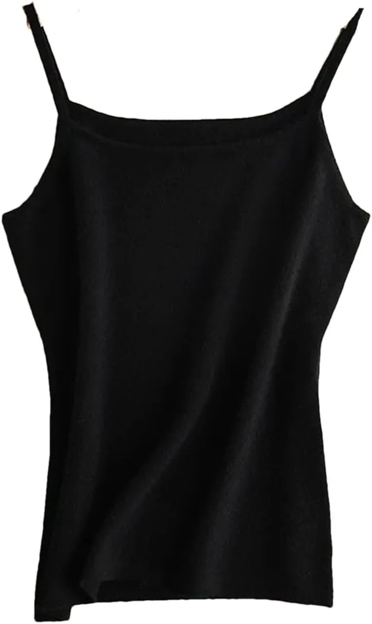 Hgvcfcv Cashmere Suspender Wool Knitted Camisole Cashmere Inner And Outer Wearing Solid Color Wool Womens Tank Tops