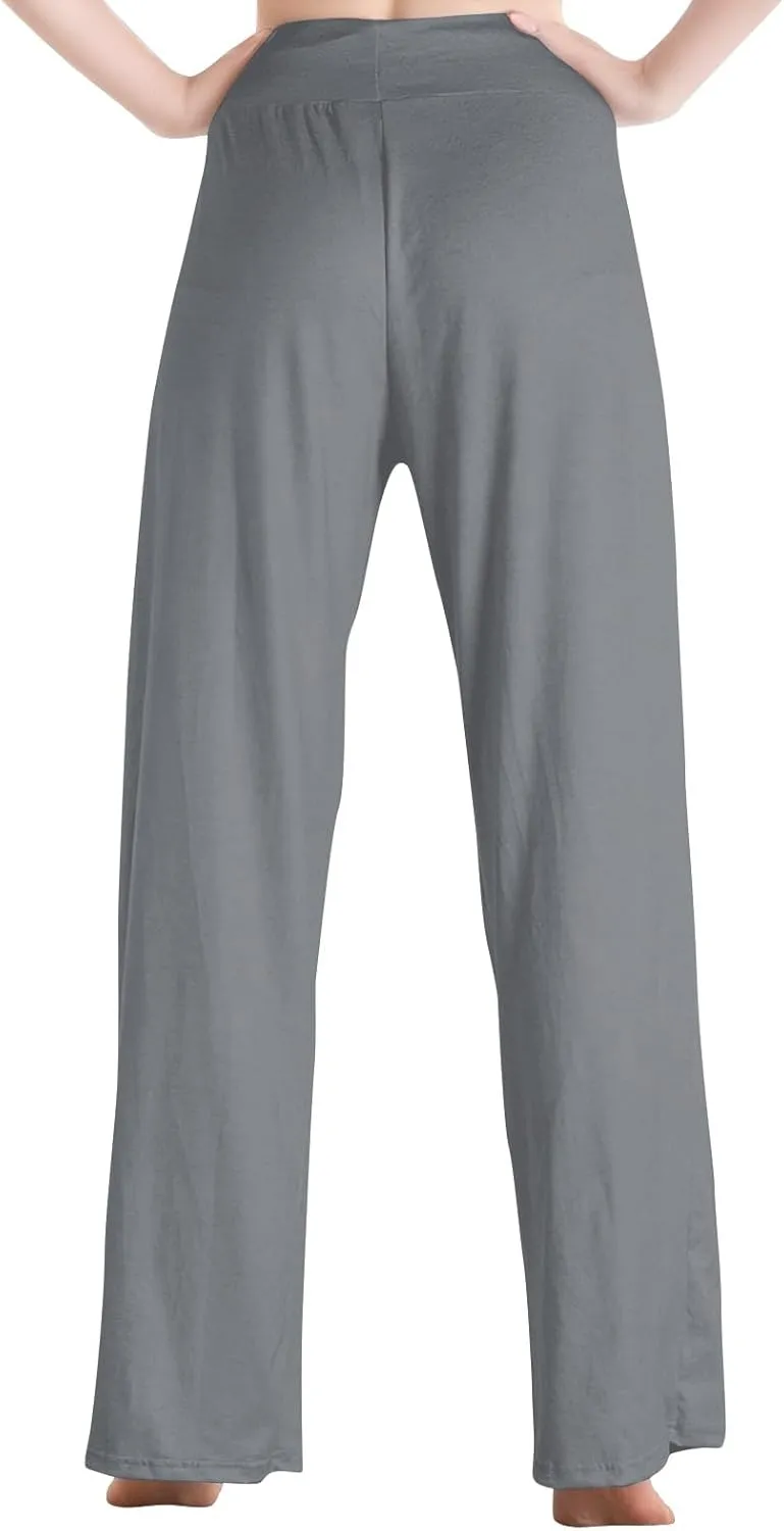 High Waist Wide Leg Sweatpants Women - Stretchy Athletic Adjustable Drawstring Loose Fit Lounge Pants with Pockets