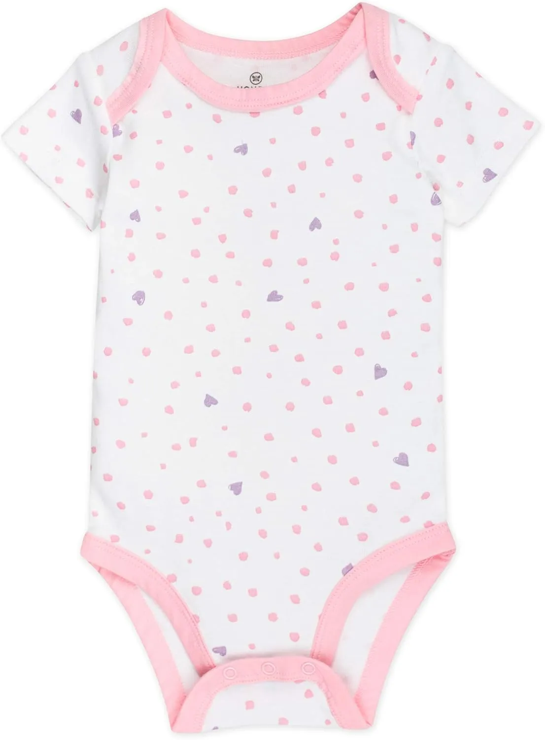 HonestBaby baby-girls 5-pack Short Sleeve Bodysuits One-piece 100% Organic Cotton for Infant Baby Girls
