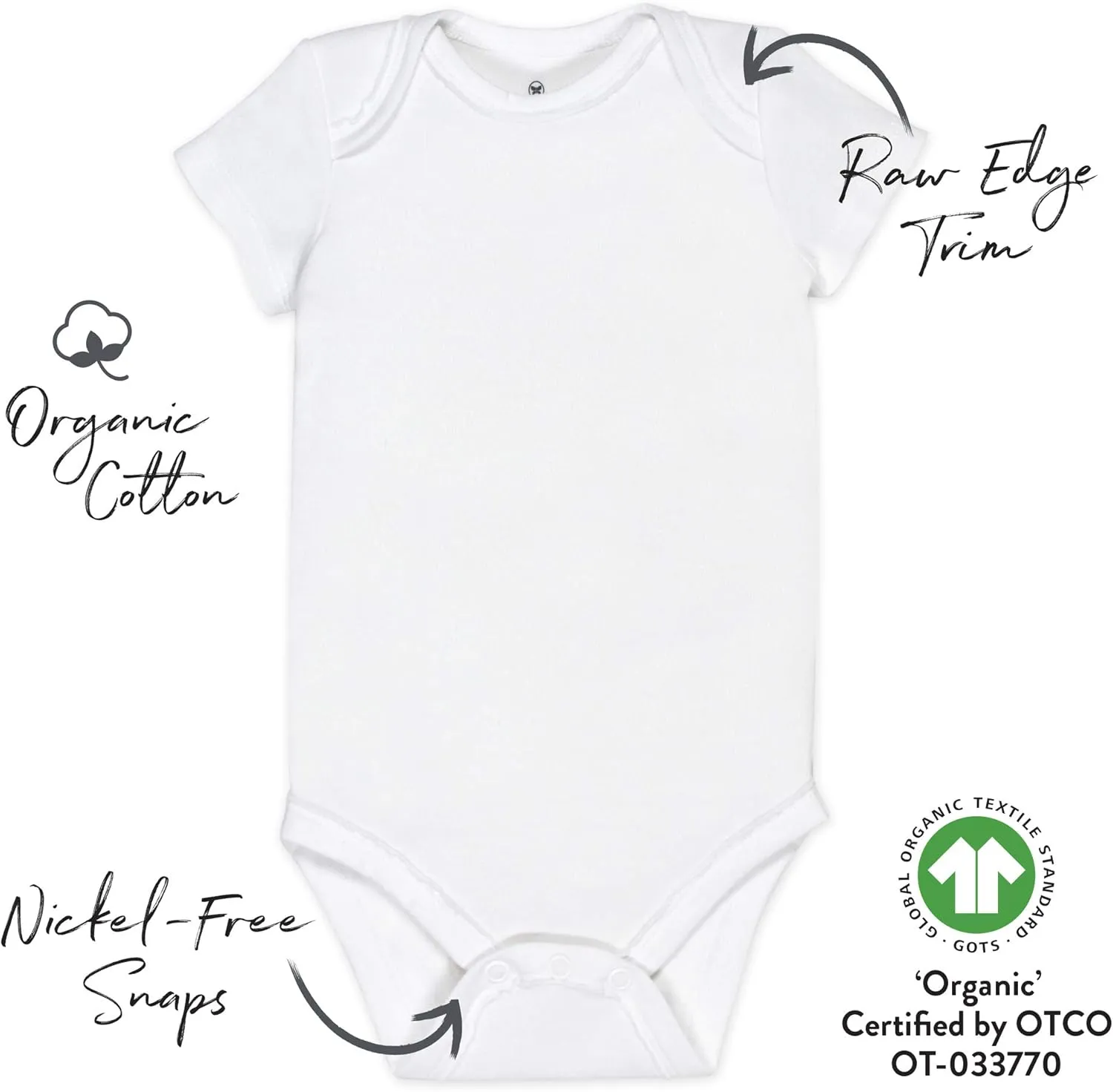 HonestBaby baby-girls 5-pack Short Sleeve Bodysuits One-piece 100% Organic Cotton for Infant Baby Girls