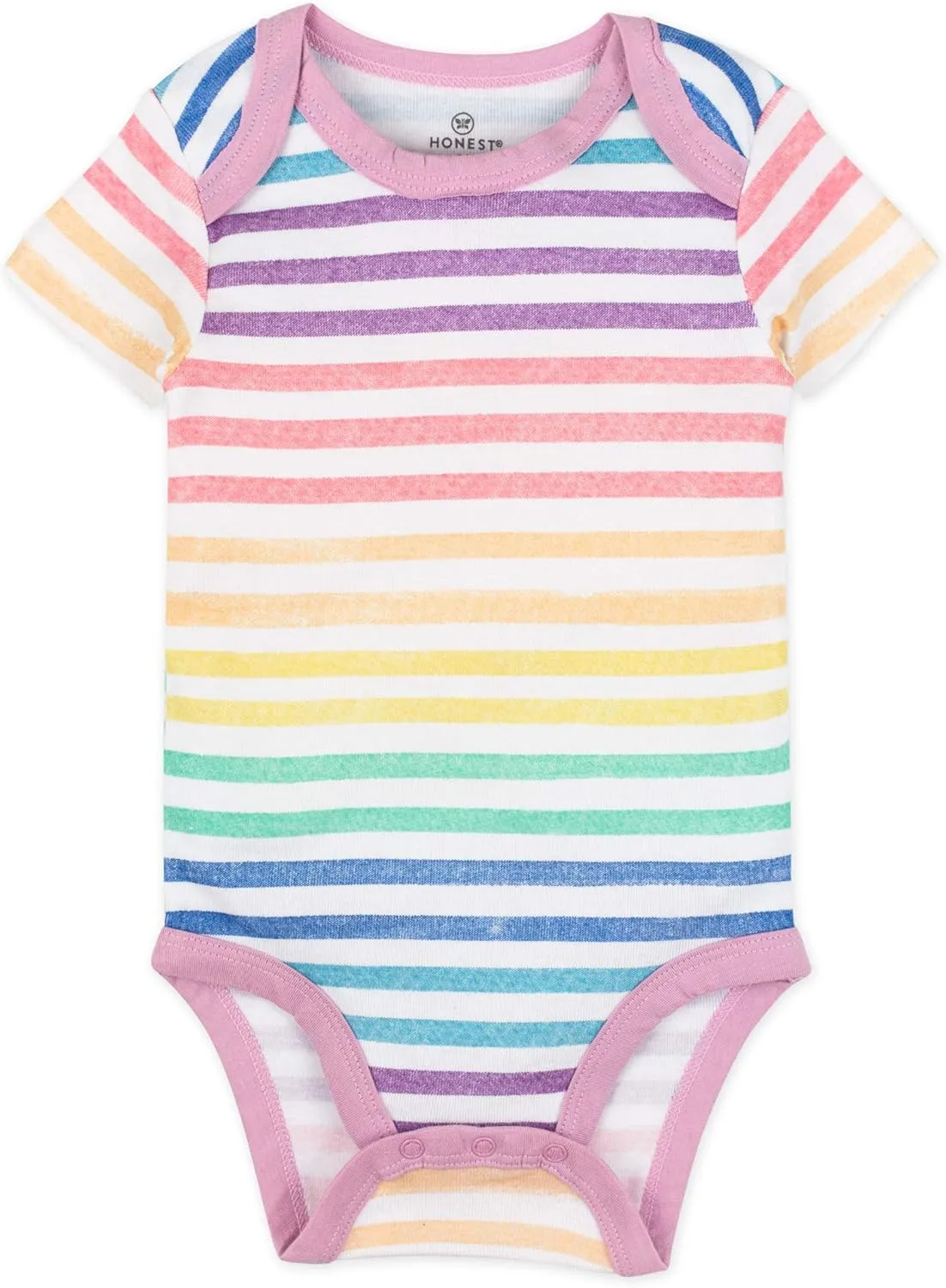 HonestBaby baby-girls 5-pack Short Sleeve Bodysuits One-piece 100% Organic Cotton for Infant Baby Girls