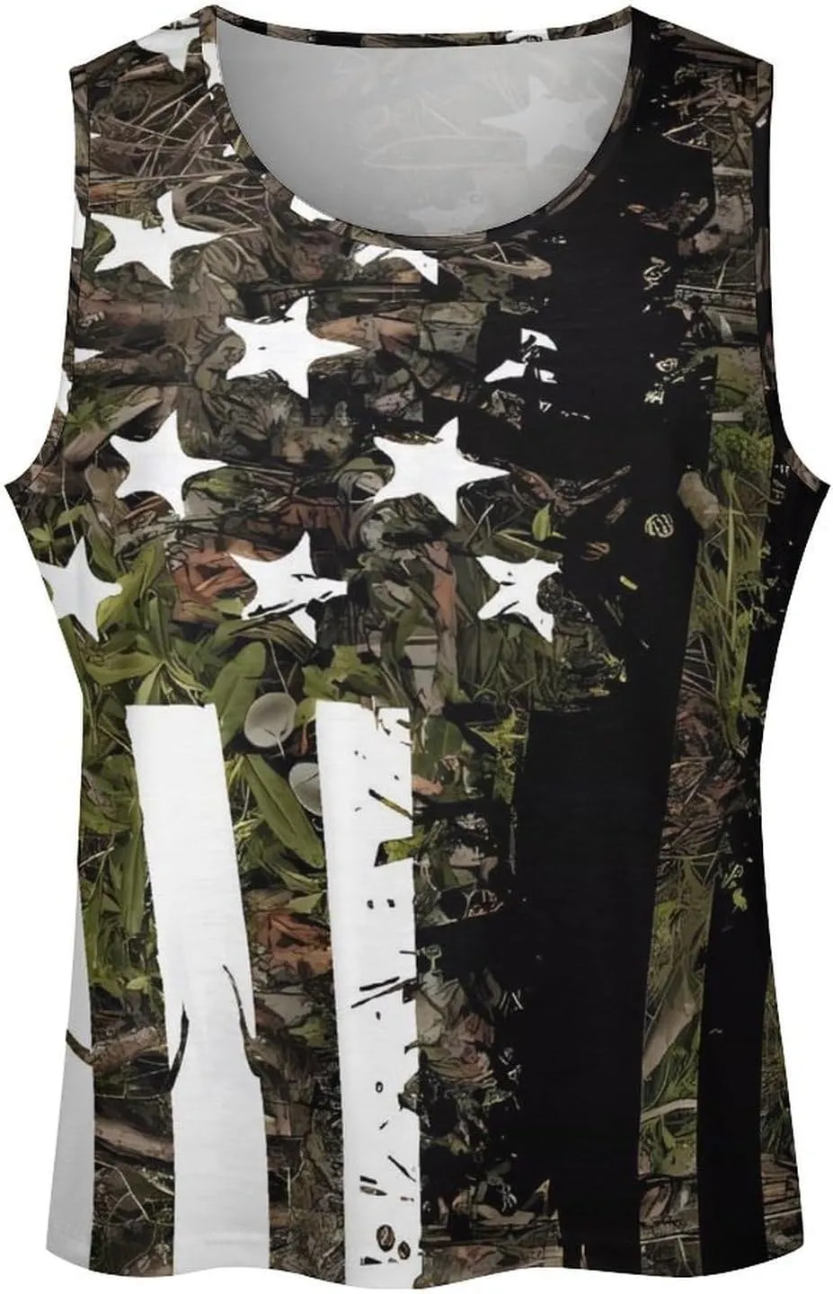 HOTYD American Flag Tank Tops Men Patriotic Tank Tops for Men 3D Print Summer Casual Quick Dry Sleeveless Muscle Shirts