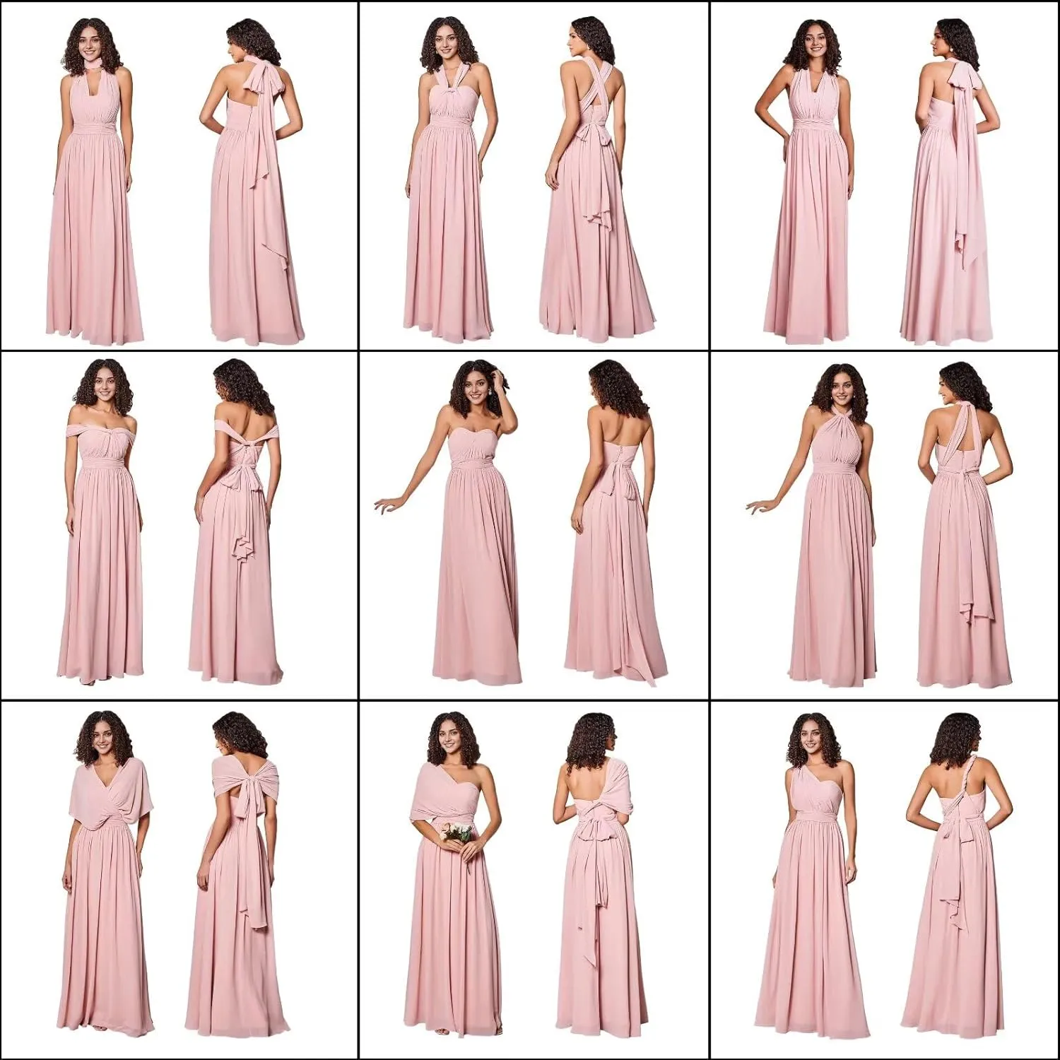 Infinity Dresses for Bridesmaids Convertible Multiway Wedding Guest Dress Chiffon Twist Wrap Dress