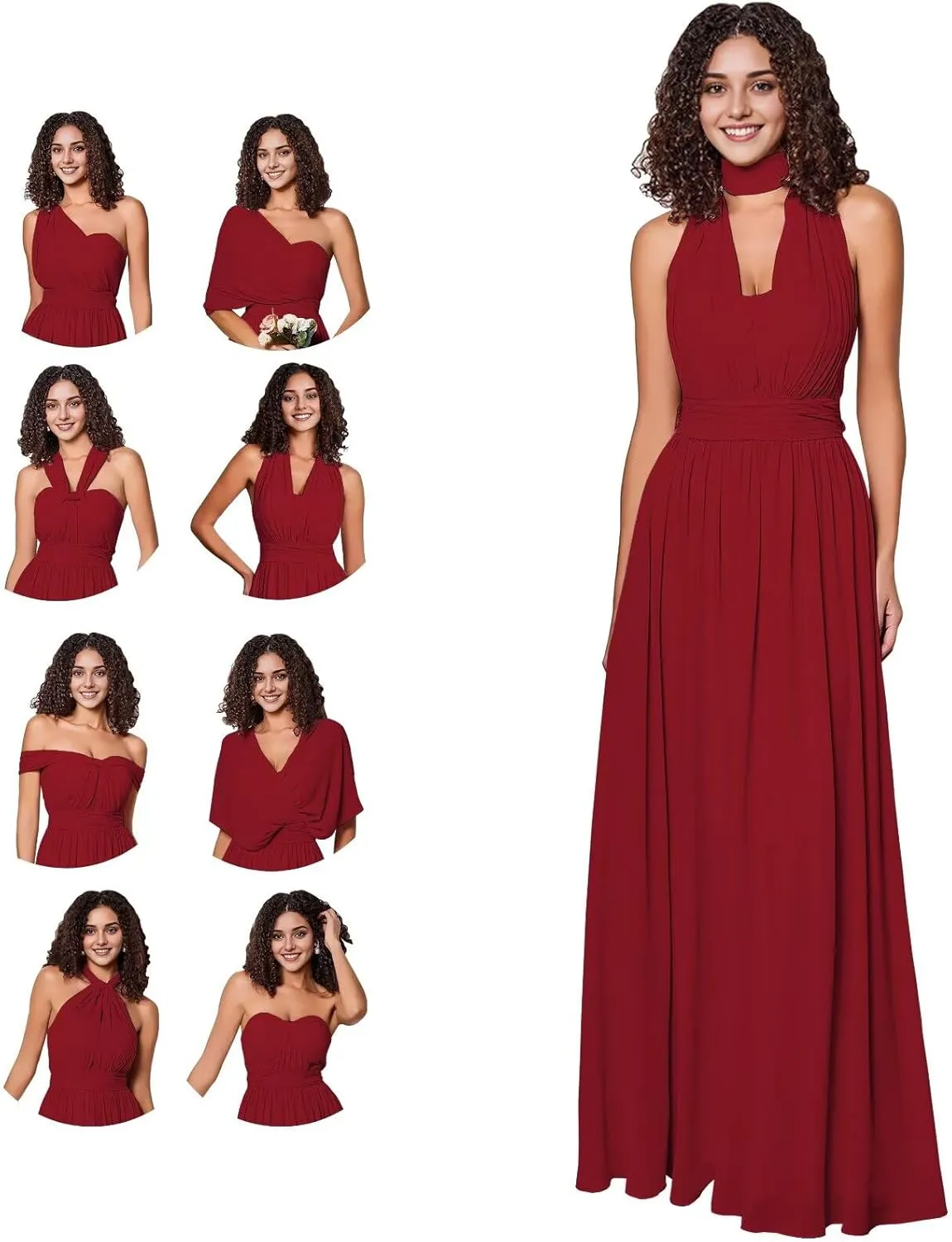 Infinity Dresses for Bridesmaids Convertible Multiway Wedding Guest Dress Chiffon Twist Wrap Dress