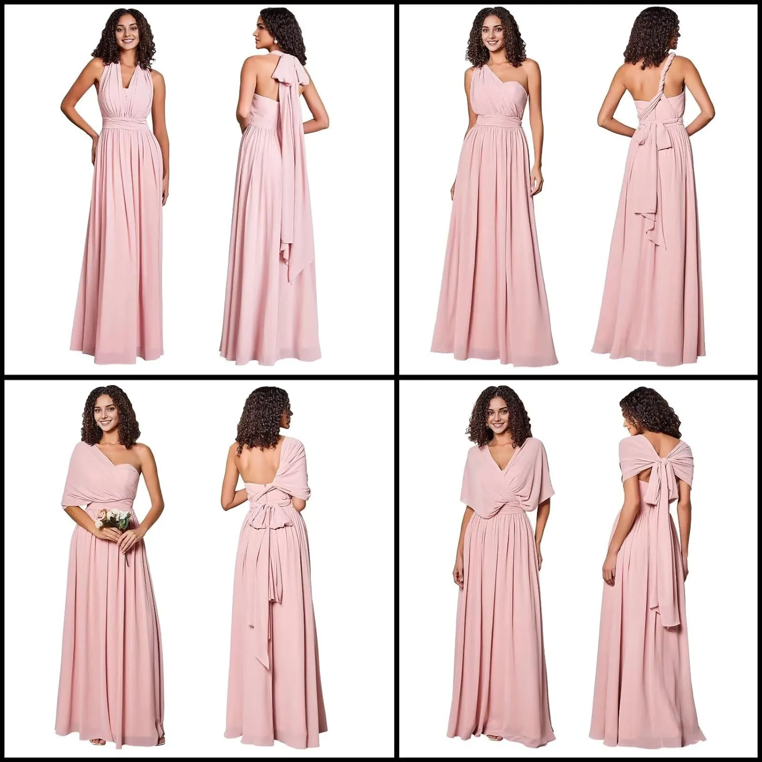 Infinity Dresses for Bridesmaids Convertible Multiway Wedding Guest Dress Chiffon Twist Wrap Dress