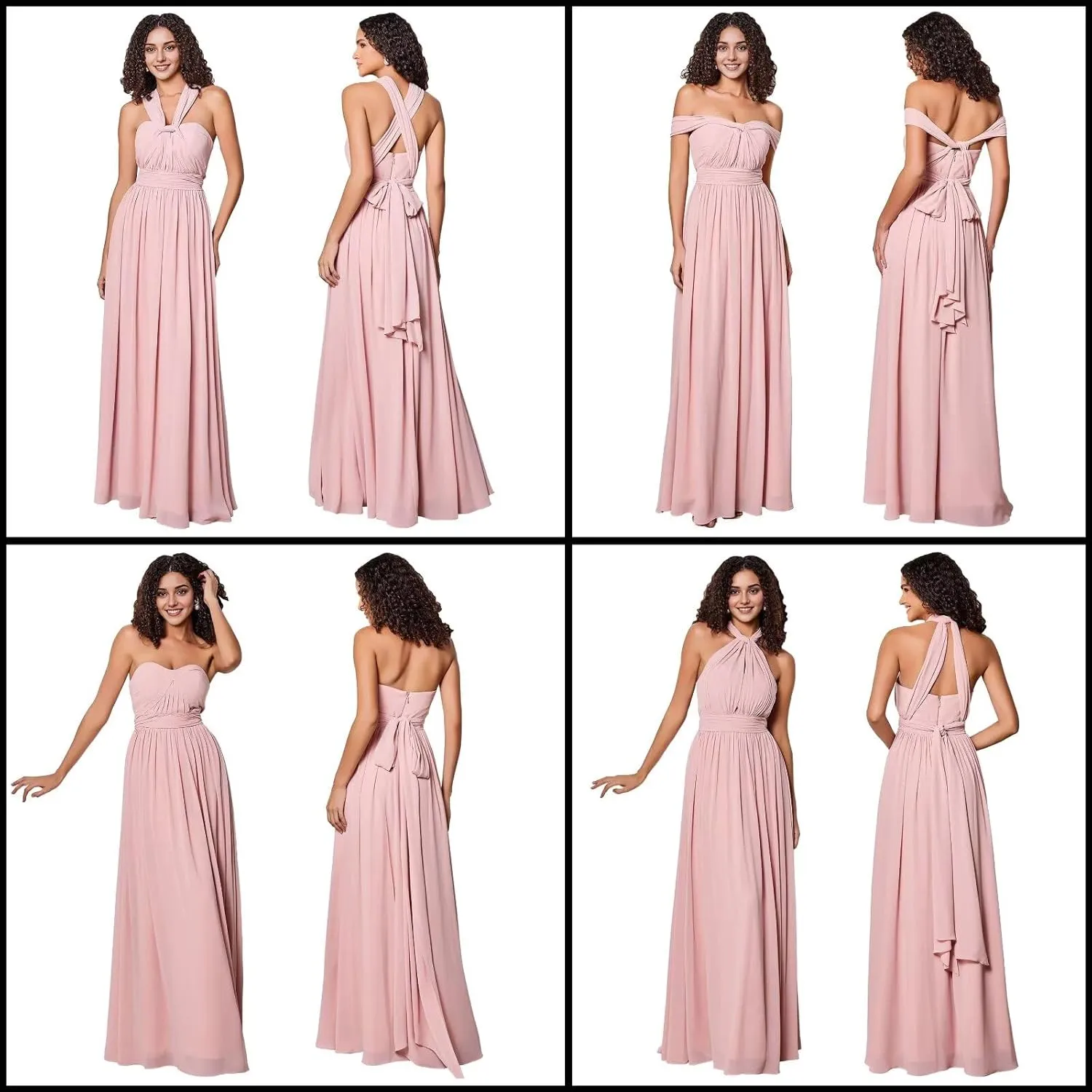 Infinity Dresses for Bridesmaids Convertible Multiway Wedding Guest Dress Chiffon Twist Wrap Dress