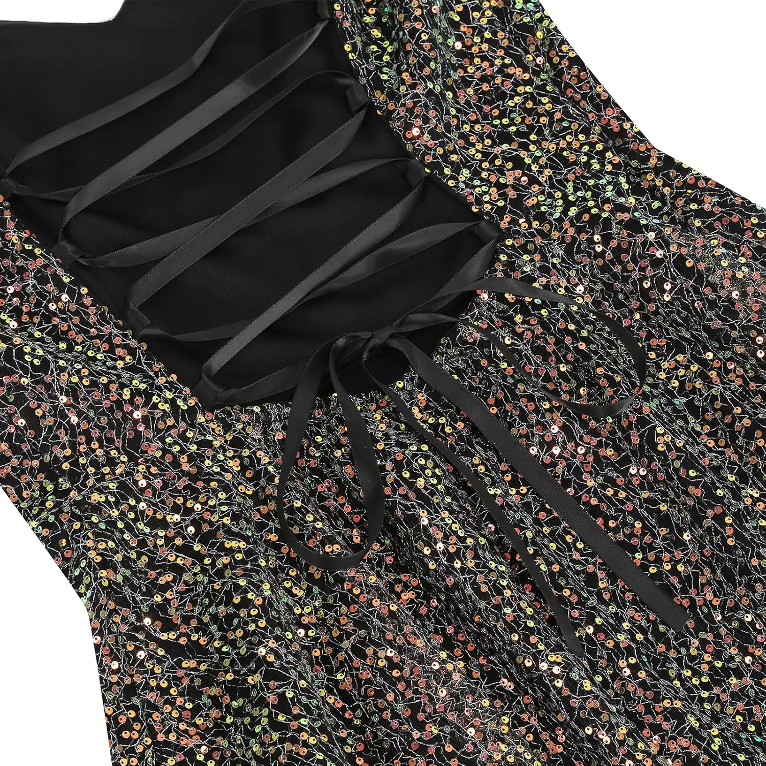 IWEMEK Women's Glitter Sequin Dress Spaghetti Strap Sparkle Party Dress Sparkly Homecoming Dress Short Wedding Cocktail Dress