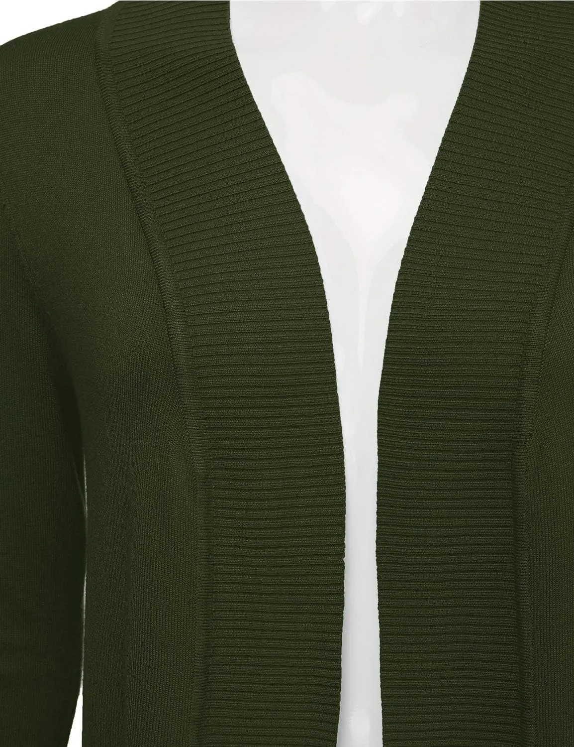 JJ Perfection Casual Open Front Knit Cardigan Long Sleeve with Side Pockets Basic Sweater Jackets for Womens with Plus Size