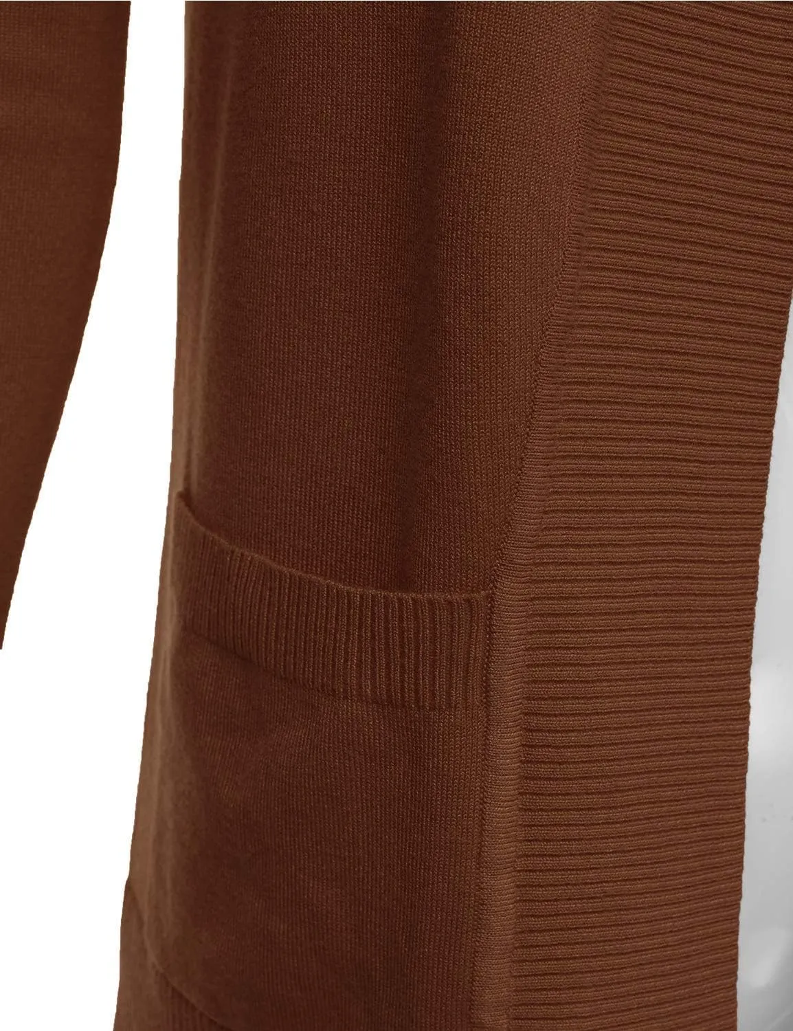 JJ Perfection Casual Open Front Knit Cardigan Long Sleeve with Side Pockets Basic Sweater Jackets for Womens with Plus Size