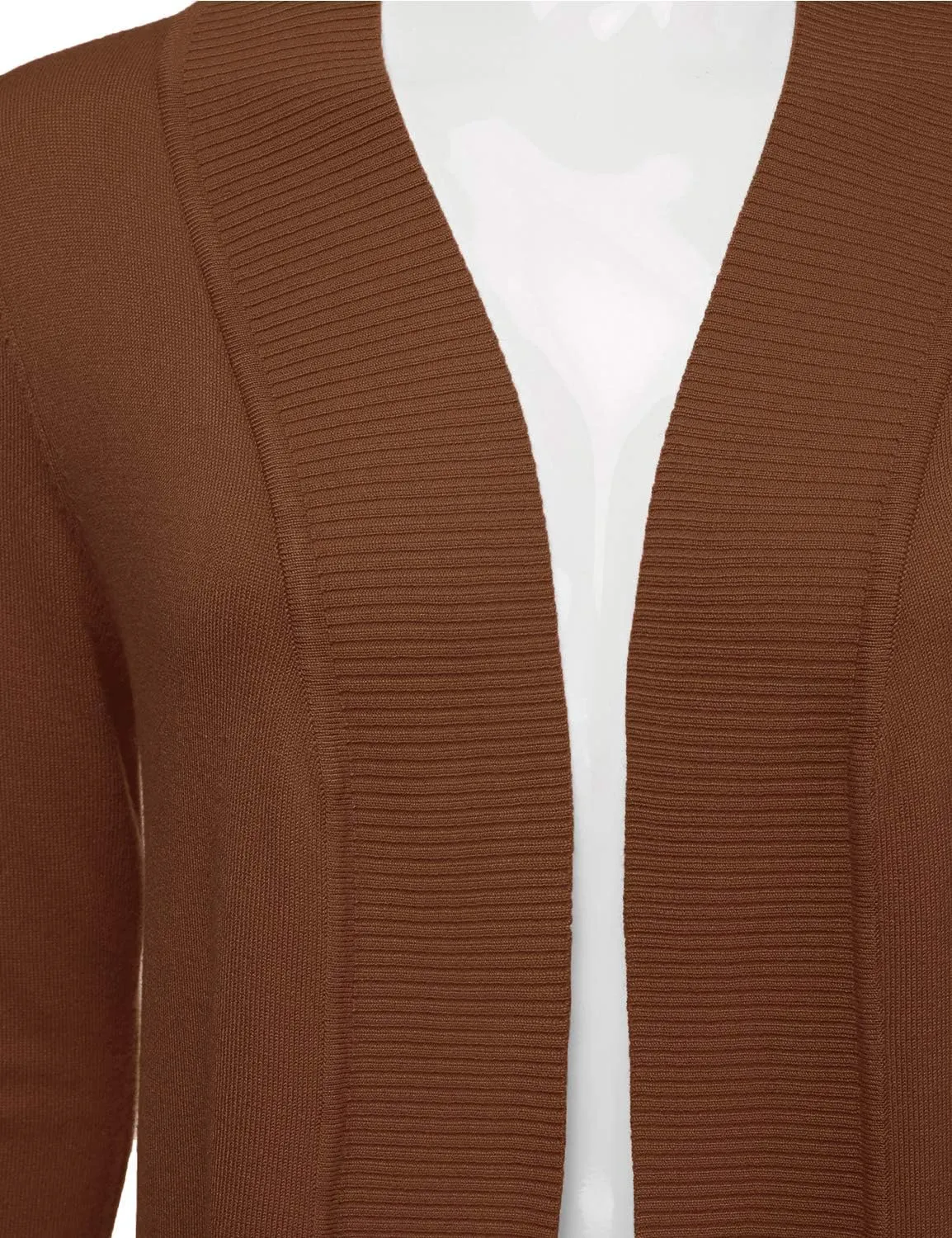 JJ Perfection Casual Open Front Knit Cardigan Long Sleeve with Side Pockets Basic Sweater Jackets for Womens with Plus Size