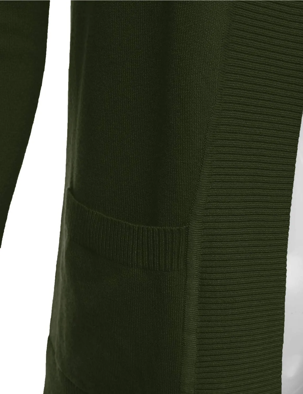 JJ Perfection Casual Open Front Knit Cardigan Long Sleeve with Side Pockets Basic Sweater Jackets for Womens with Plus Size