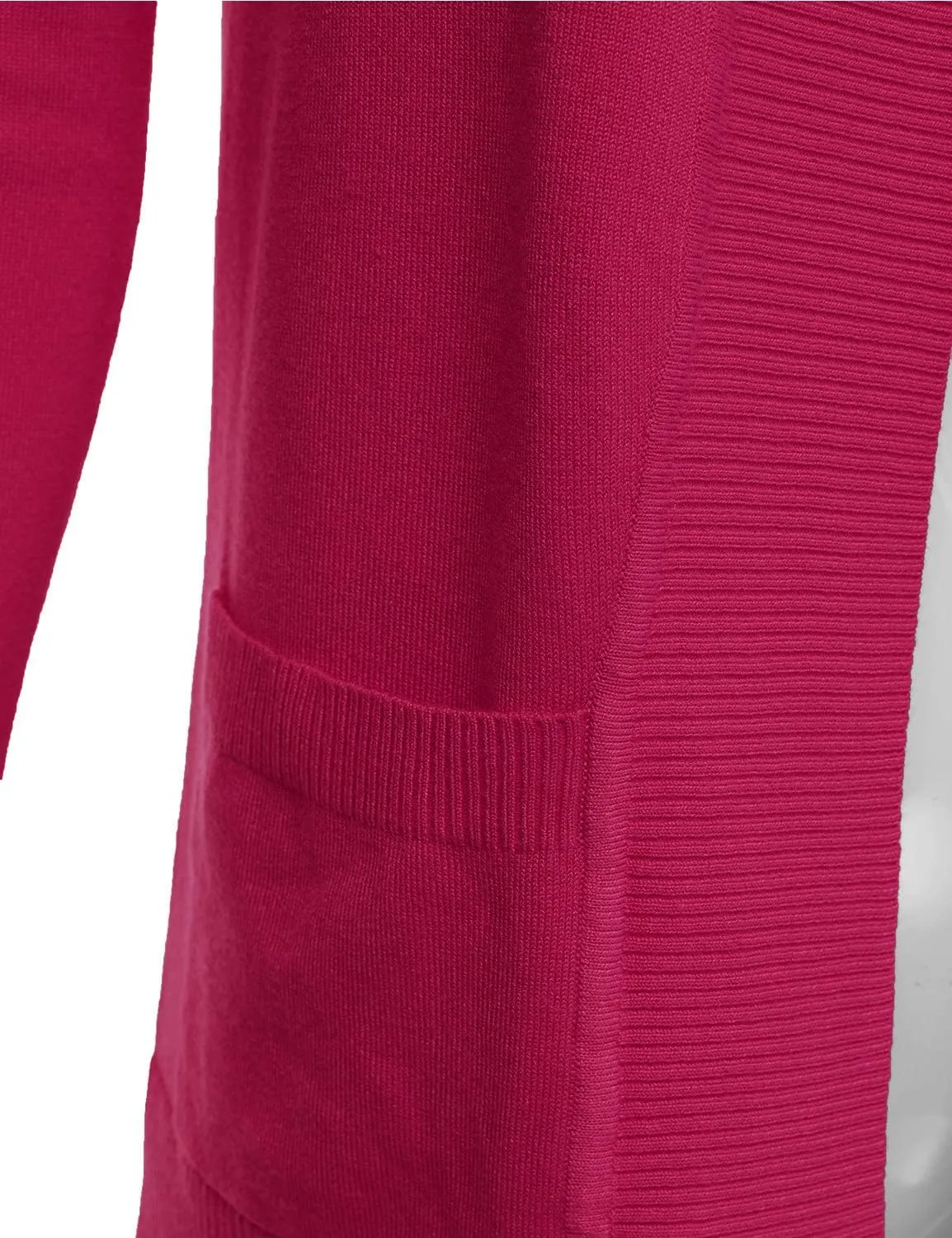 JJ Perfection Casual Open Front Knit Cardigan Long Sleeve with Side Pockets Basic Sweater Jackets for Womens with Plus Size
