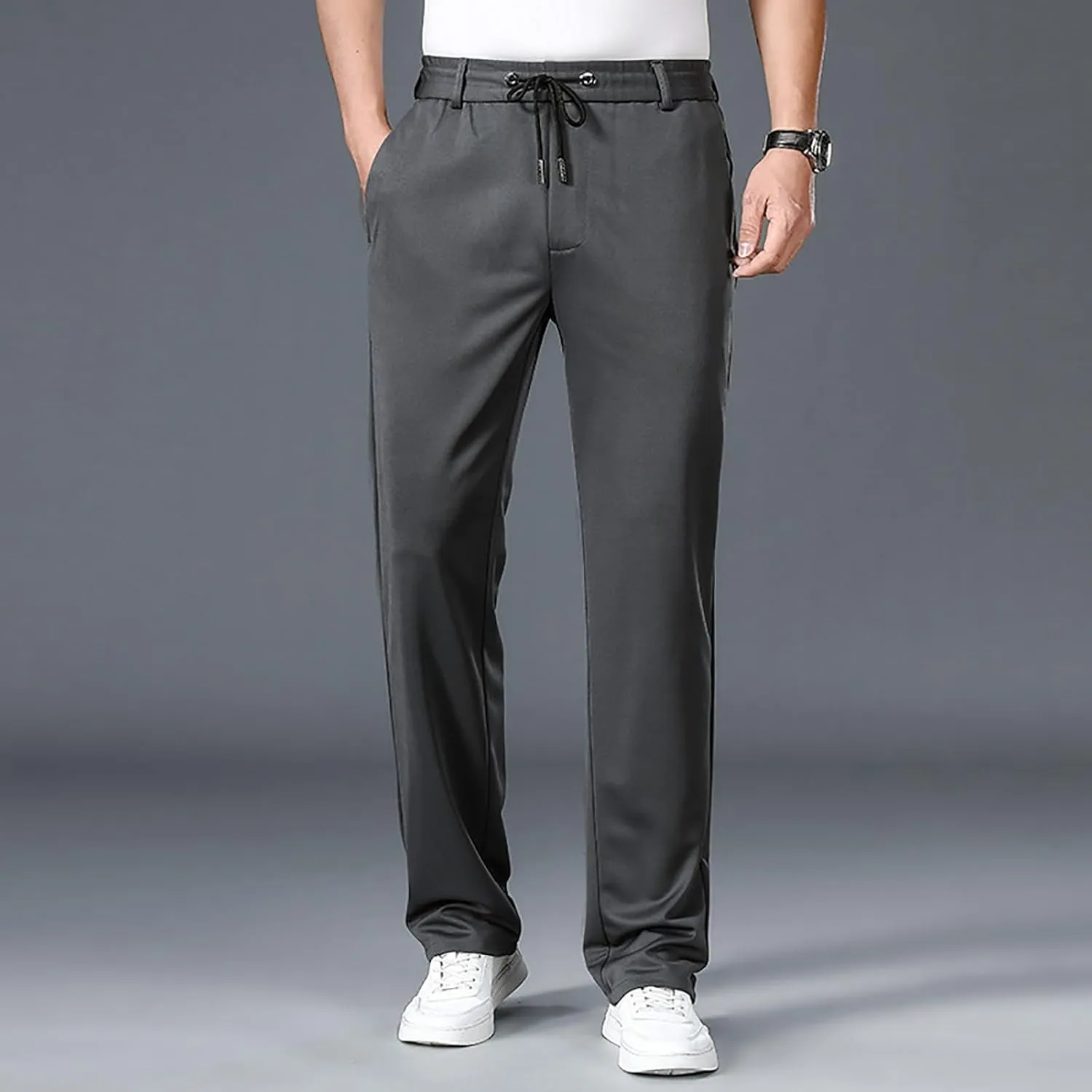 Joggers for Men Slim Fit Lightweight Casual Work Pants Elastic Waist Drawstring Plus Size Sweatpants Jogging Hiking Pants