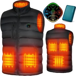 KOVNLO Heated Vest for Men With Battery Pack Included, Smart Controller with Lights-out Design, Electric Heated Jackets