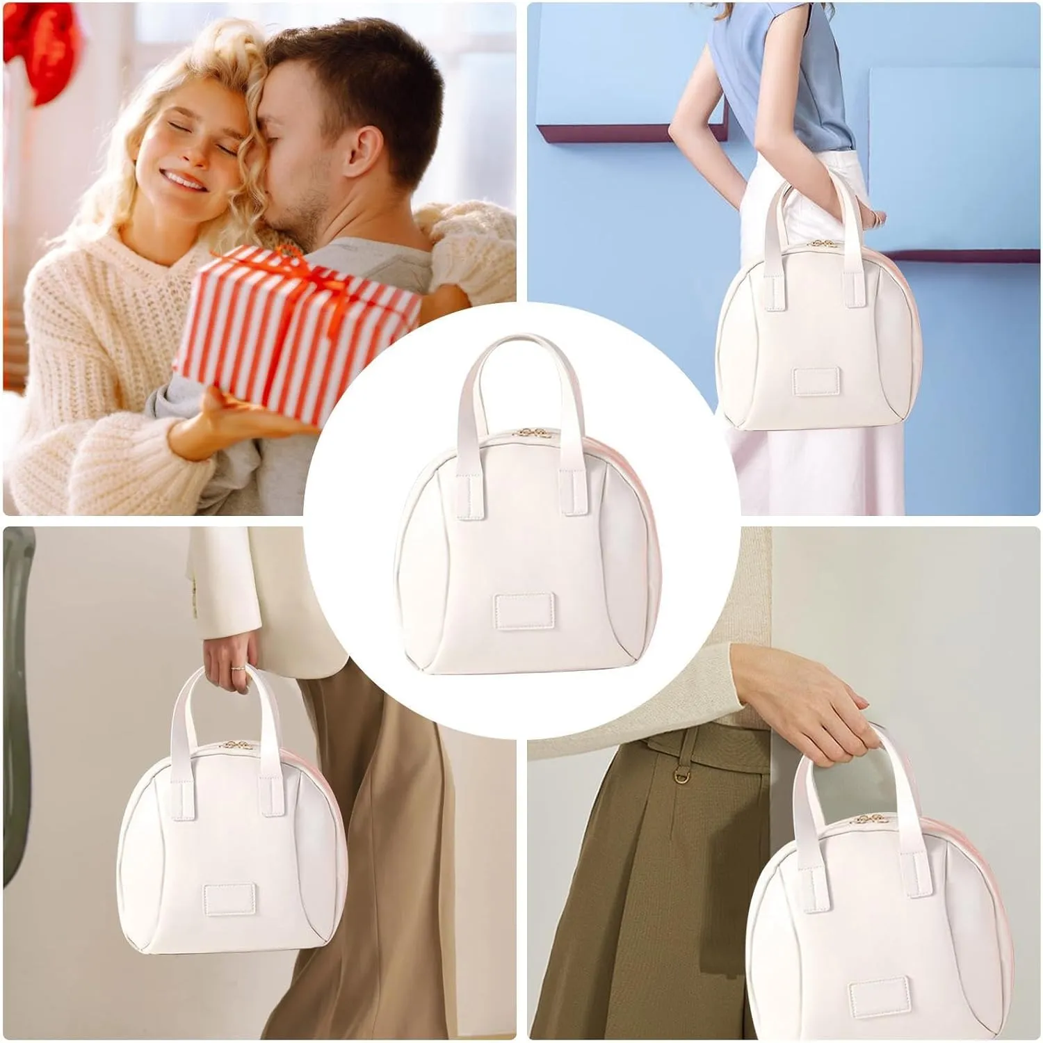 Large Capacity Travel Bag, Travel Cosmetic Bag,Waterproof Cosmetic Bag with Zipper | Lightweight Women Cosmetic Bag, Portable Toiletry Bag for Women, creamy, Consulte la descripcin, See description