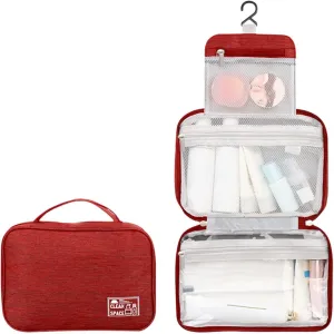 Makeup Carrying Case for Teens Toiletry Bag Travel Makeup Cosmetic Bag Large Hanging Toiletry Bag Storage with 3 Compartments Travel Organizer for Men and Women