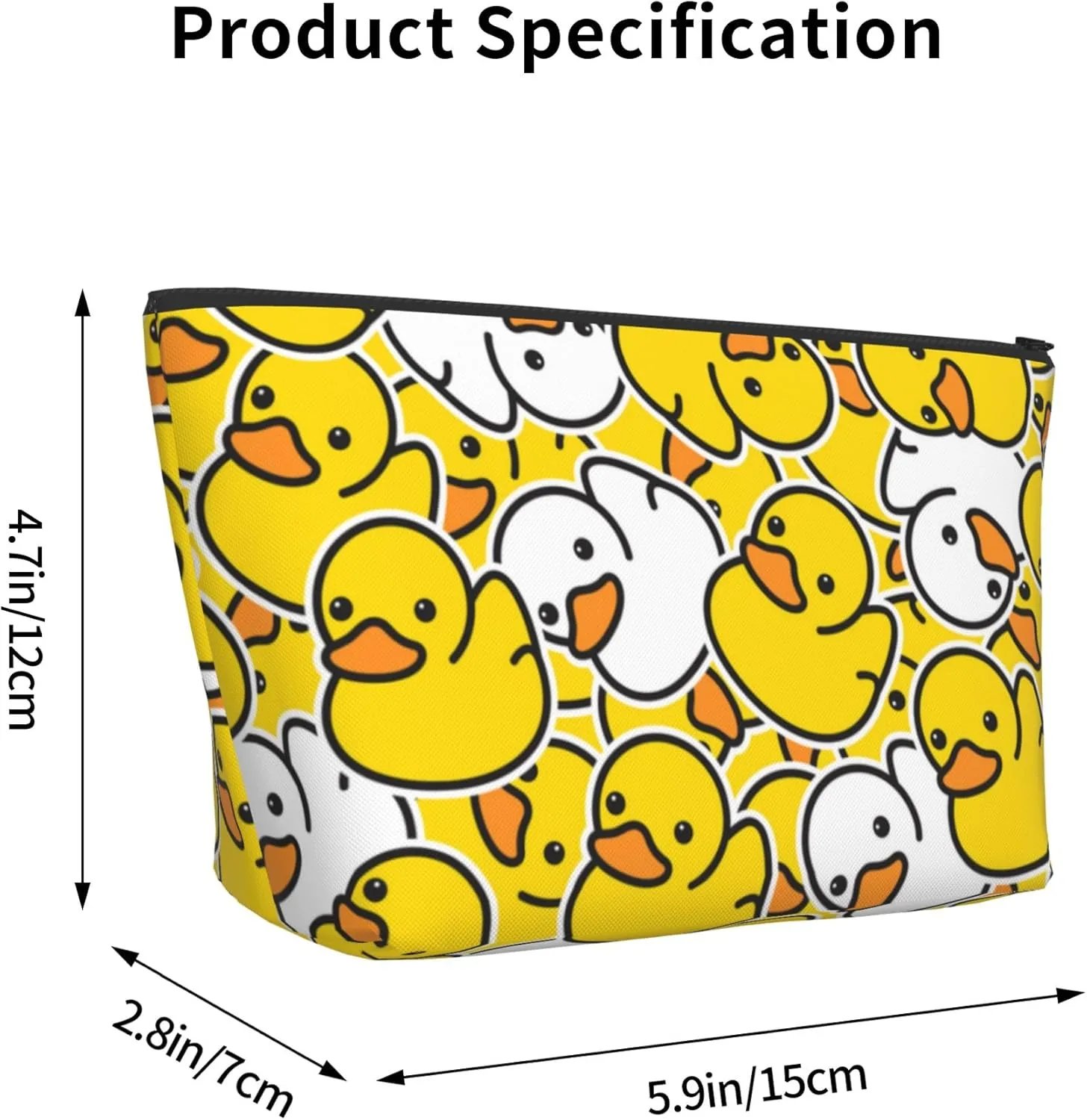 Makeup Pouch Large Capacity for Pen Pencil Cosmetic Storage, Fashion Cosmetic Tools Holder Bag Ideal Gift for Women, Compatible with Cute Rubber Duck Makeup Bags