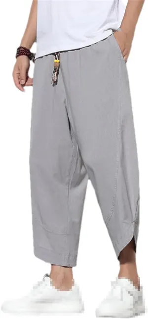 Men's Ankle-Length Pants Solid Harem Pants Casual Hip Hop Joggers High Street Trousers