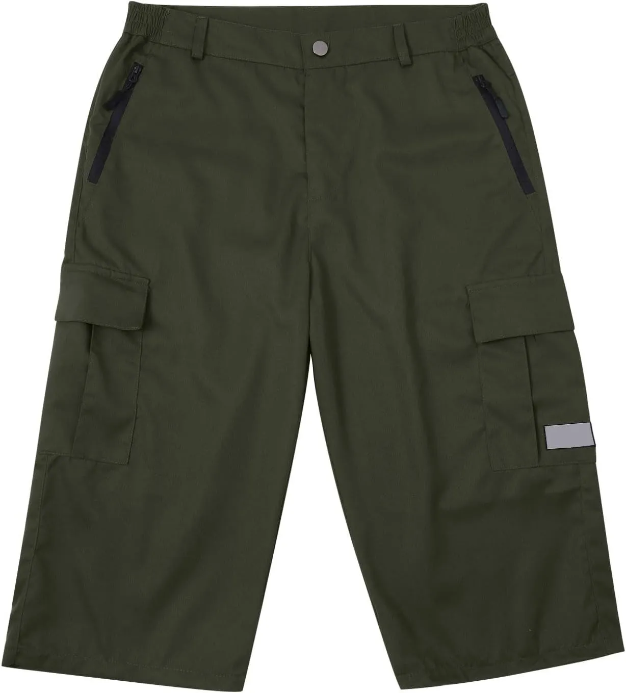Mens Capri Cargo Pants Twill Multi Pockets Casual 3/4 Hiking Work Shorts for Men Athletic Fit Golf Tennis Tactical Pants