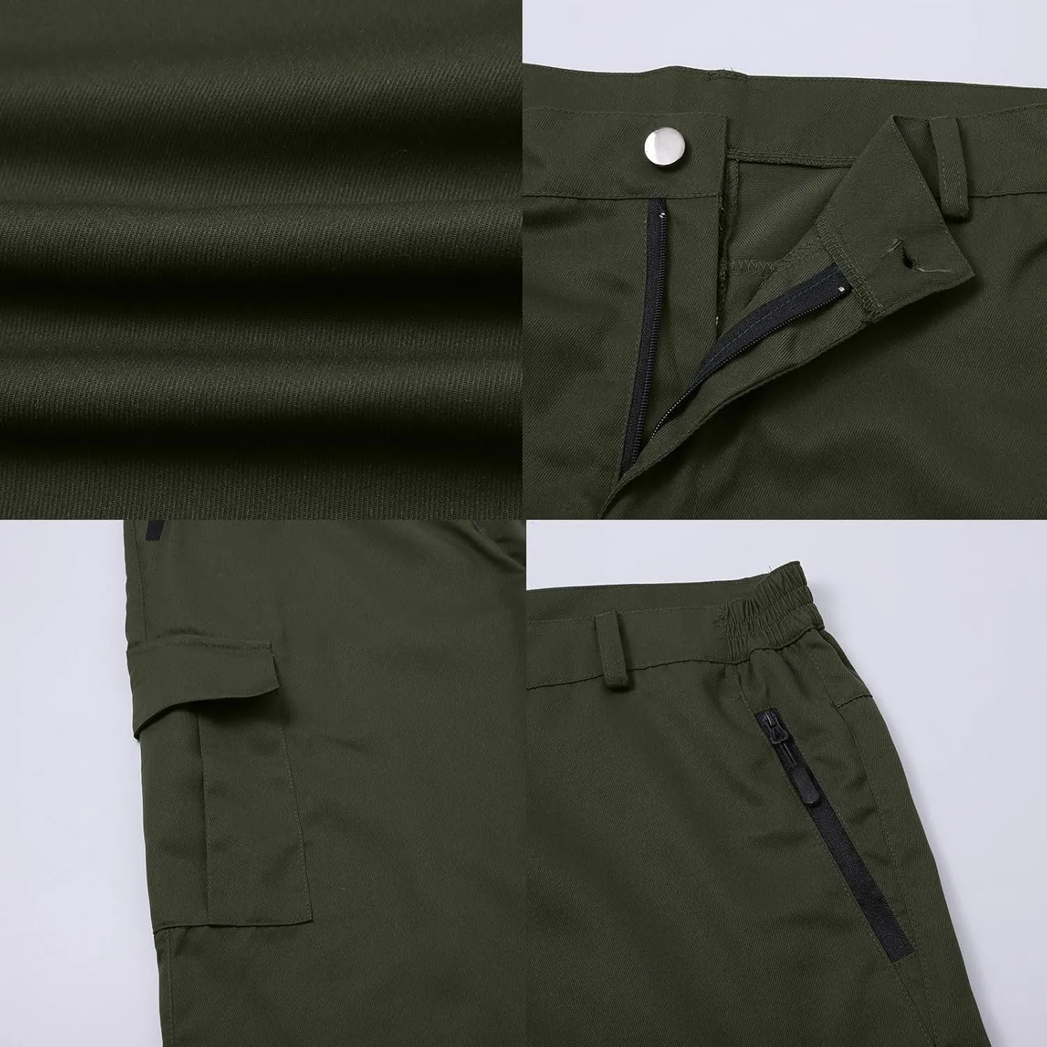 Mens Capri Cargo Pants Twill Multi Pockets Casual 3/4 Hiking Work Shorts for Men Athletic Fit Golf Tennis Tactical Pants