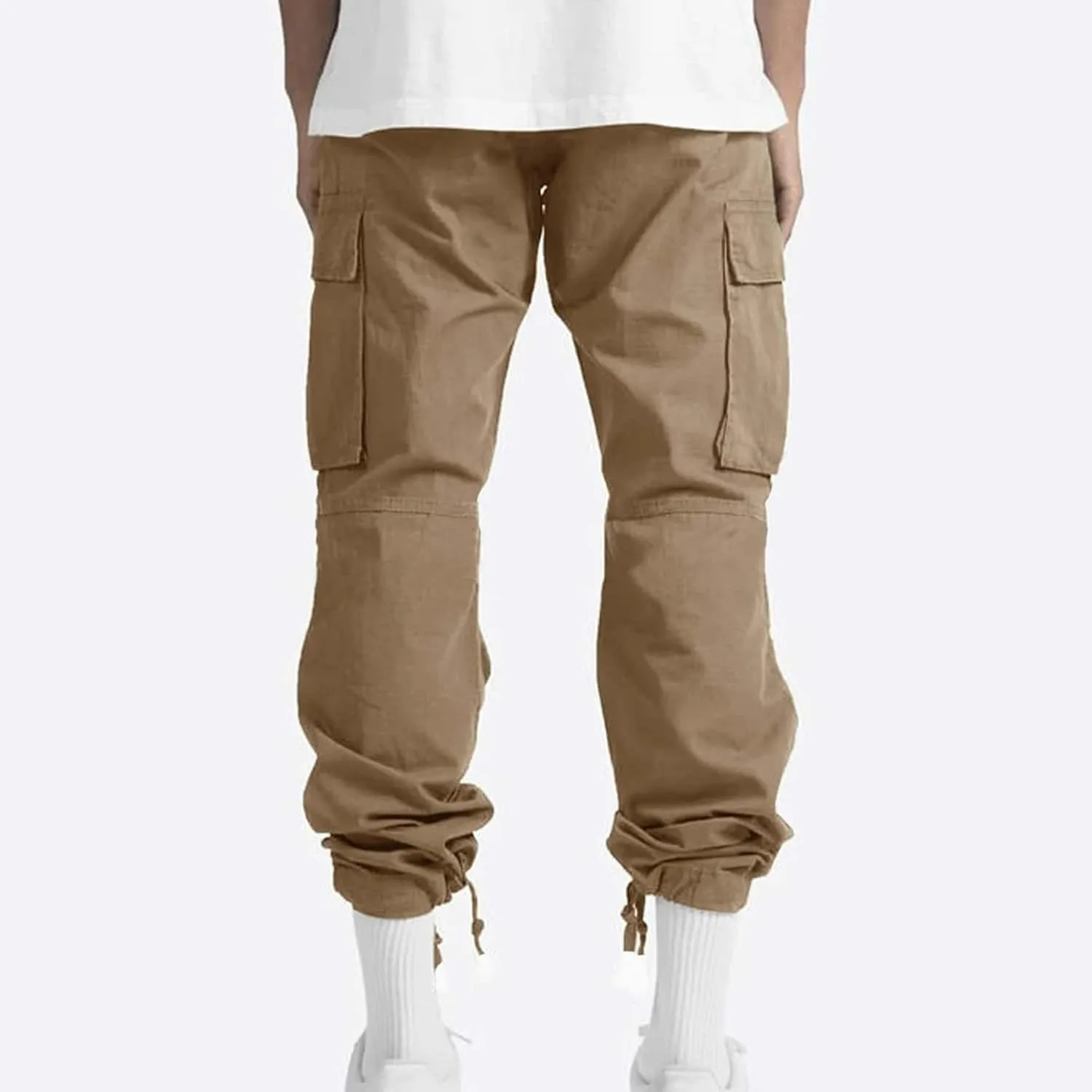 Mens Cargo Pants with Pockets Open Bottom Lightweight Baggy Jogger Cargo Sweatpants Casual Gym Athletic Sweat Pants