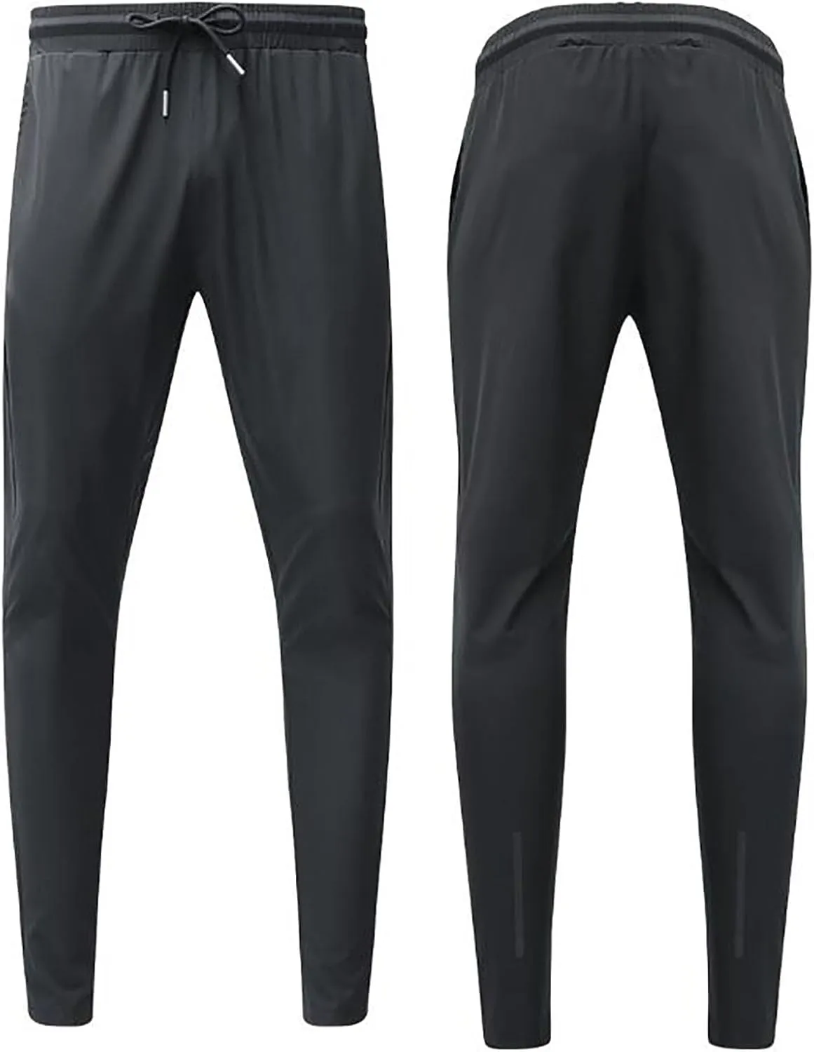 Mens Casual Pants Slim Elastic Waist Drawstring Pants Lightweight Tapered Yoga Trousers Comfy Breathable Summer Beach Pants