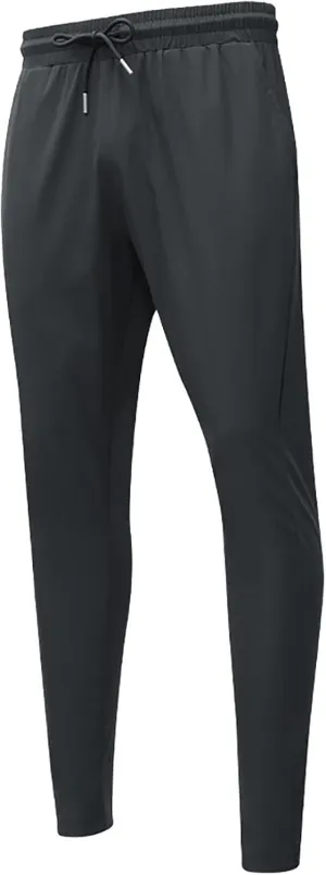 Mens Casual Pants Slim Elastic Waist Drawstring Pants Lightweight Tapered Yoga Trousers Comfy Breathable Summer Beach Pants