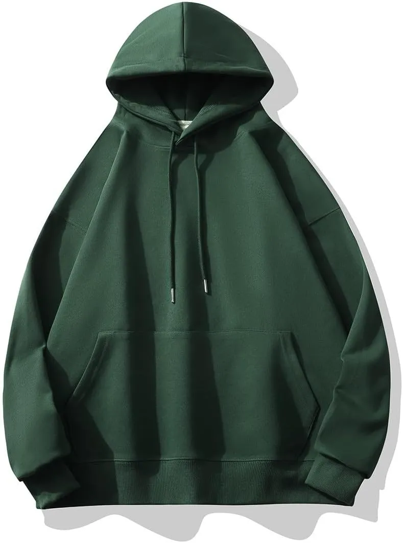 Men's Casual Pullover Hoodie Suede Solid Color Men's Long Sleeved Hooded Hoodie Tops,2024 Tall and Big Mens Sport