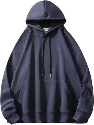 Men's Casual Pullover Hoodie Suede Solid Color Men's Long Sleeved Hooded Hoodie Tops,2024 Tall and Big Mens Sport