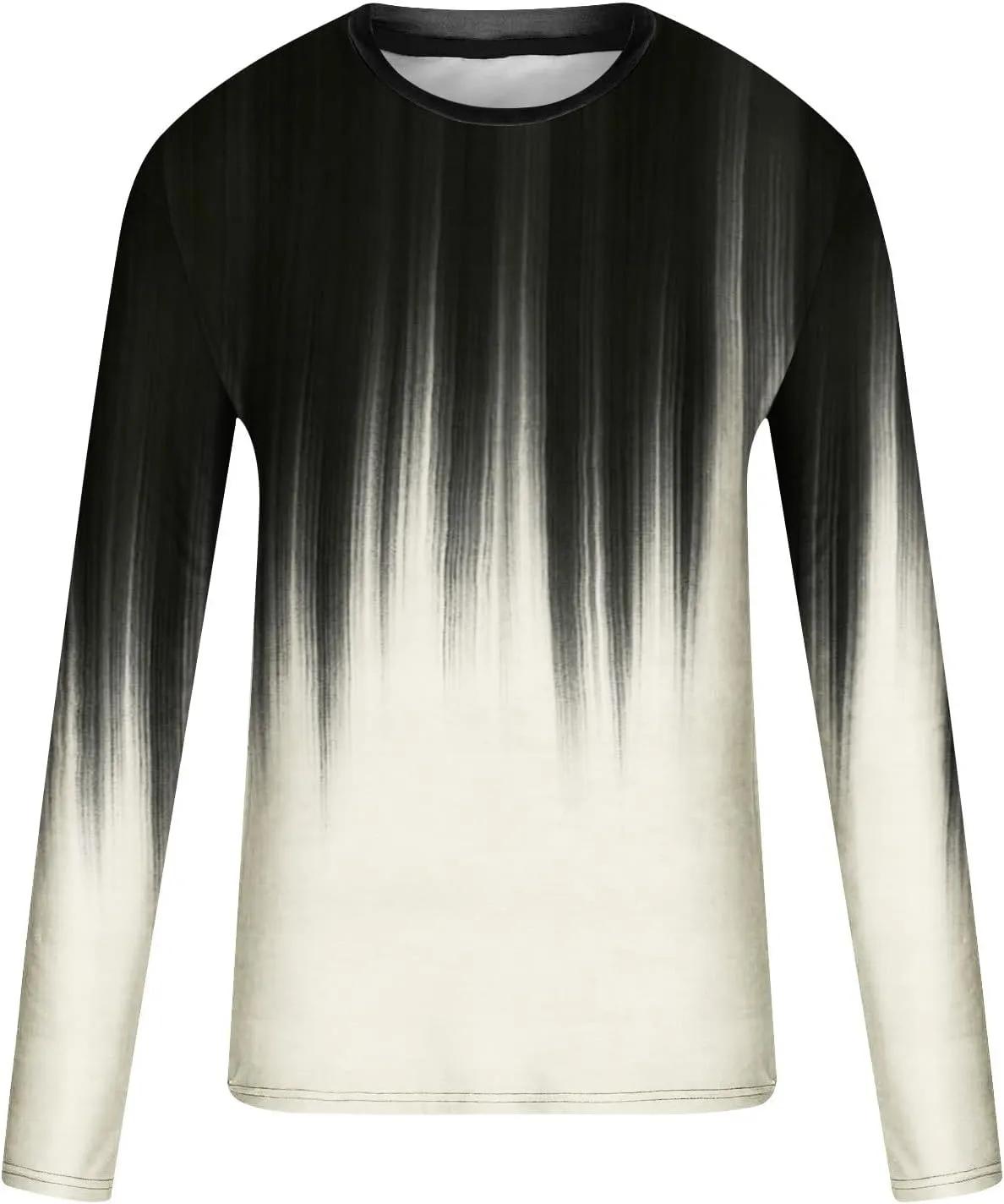 Men's Casual Round Neck Long Sleeve Pullover Printed T-Shirt Blouse Tops, 2024 Tall and Big Mens Tops Fall Trendy