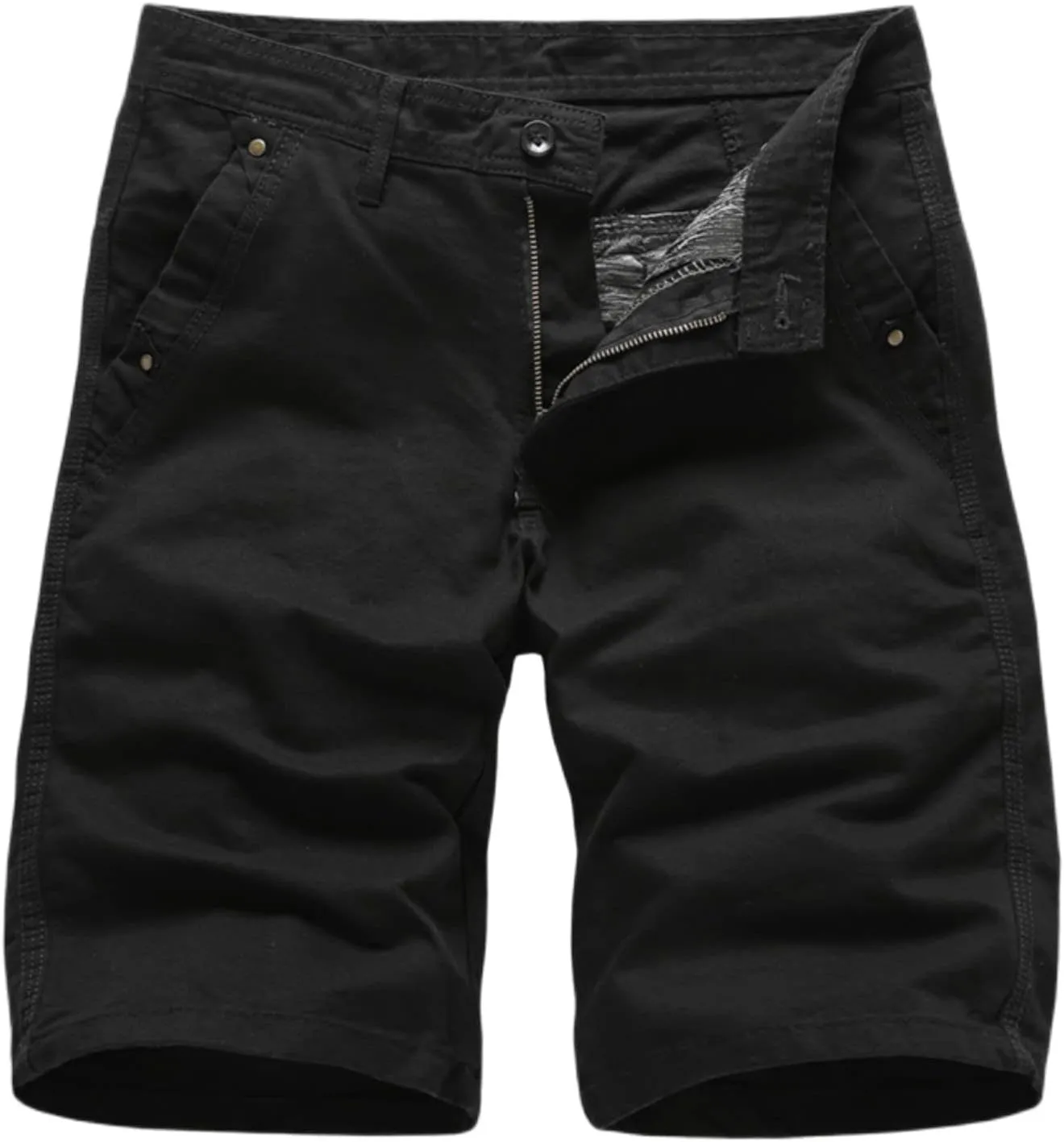 Men's Casual Shorts - Drawstring Summer Beach Stretch Twill Chino Golf Shorts Pockets