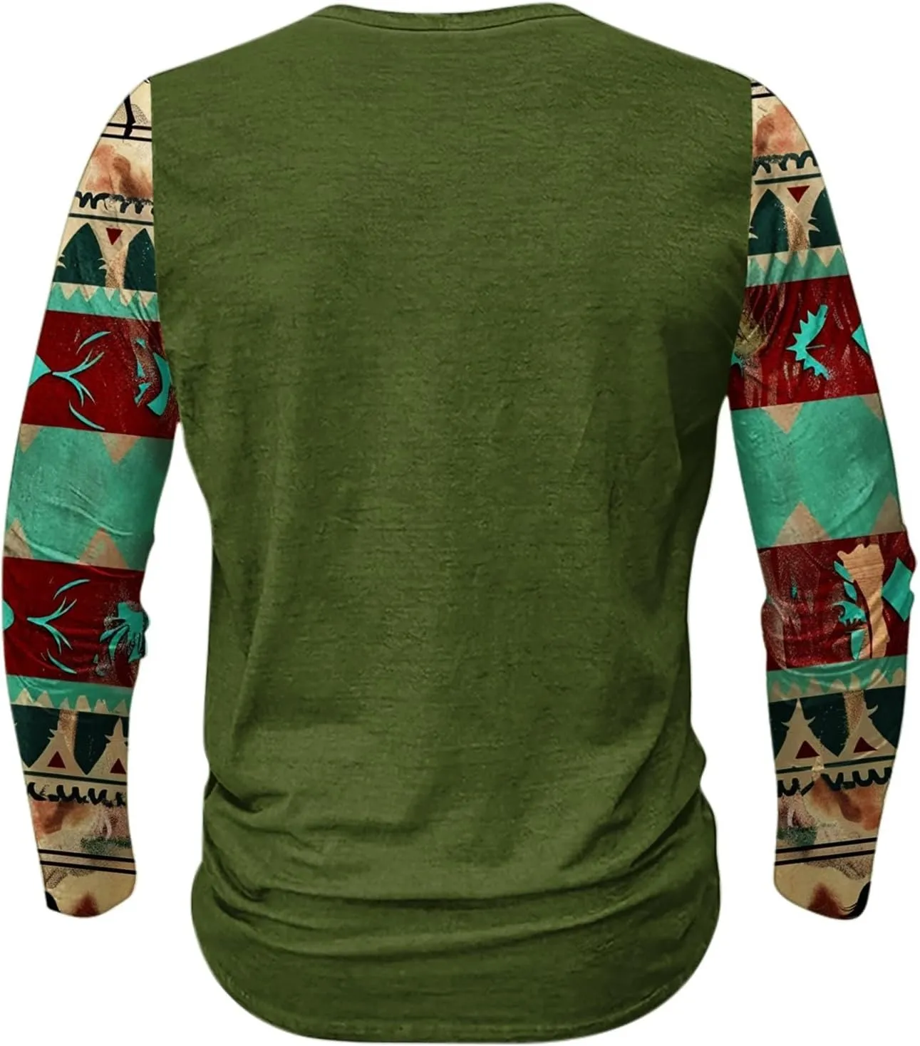 Men's Fashion Casual Ethnic Style Printed Long Sleeve Crewneck Top/shirt Soft Pullover,2024 Tall and Big Mens