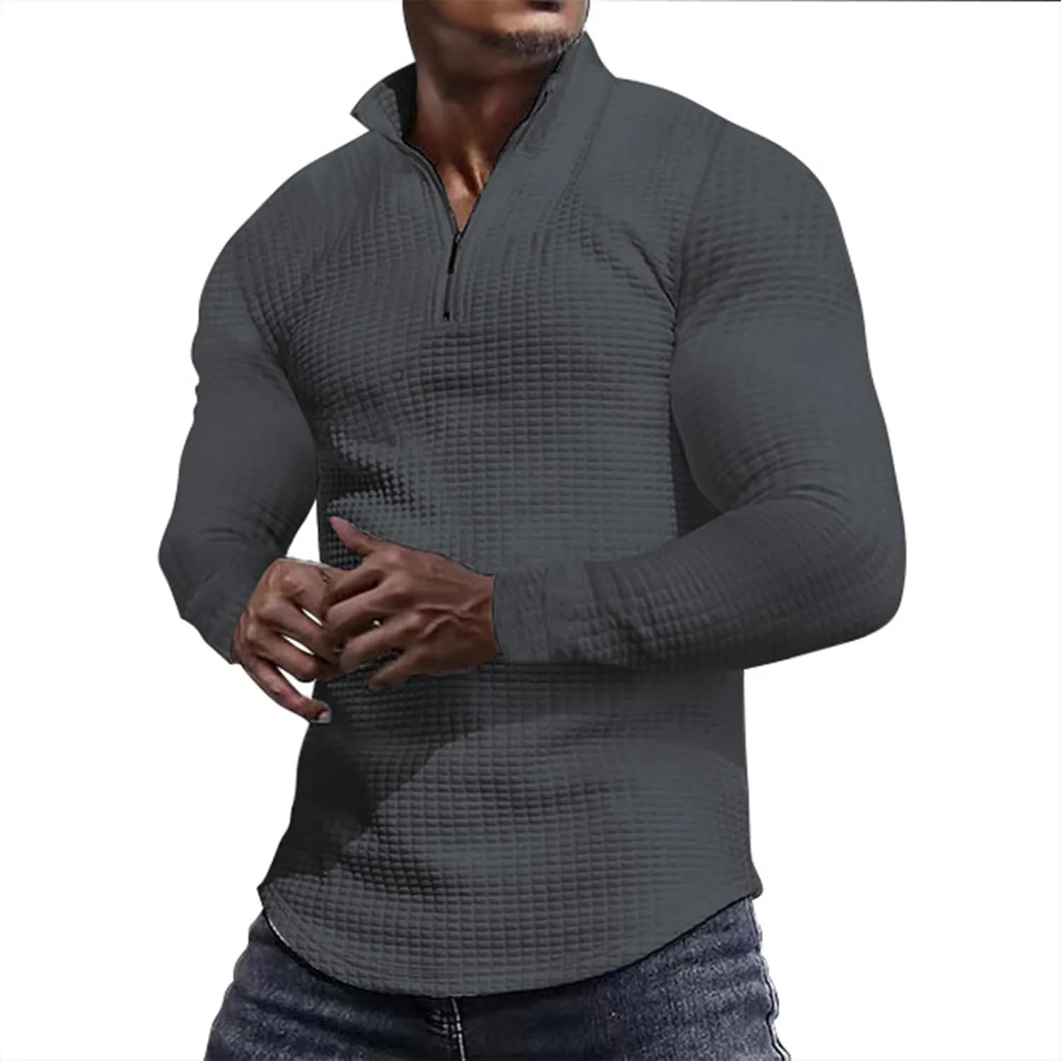 Men's Fashion Casual Solid Color Zipper Pockets Long Sleeve Hooded Casual Outwear CoatTall and Big Mens Winter Tops