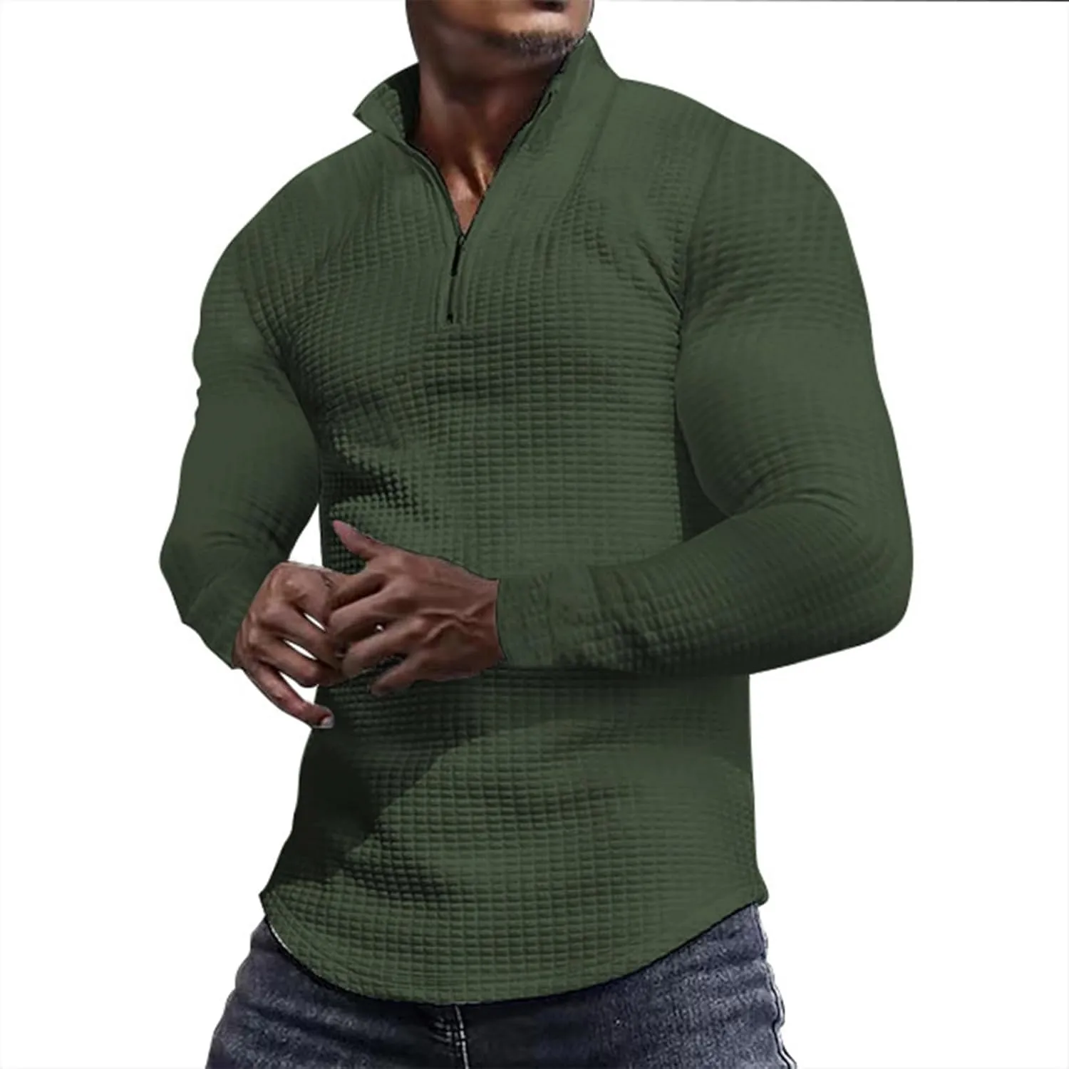Men's Fashion Casual Solid Color Zipper Pockets Long Sleeve Hooded Casual Outwear CoatTall and Big Mens Winter Tops