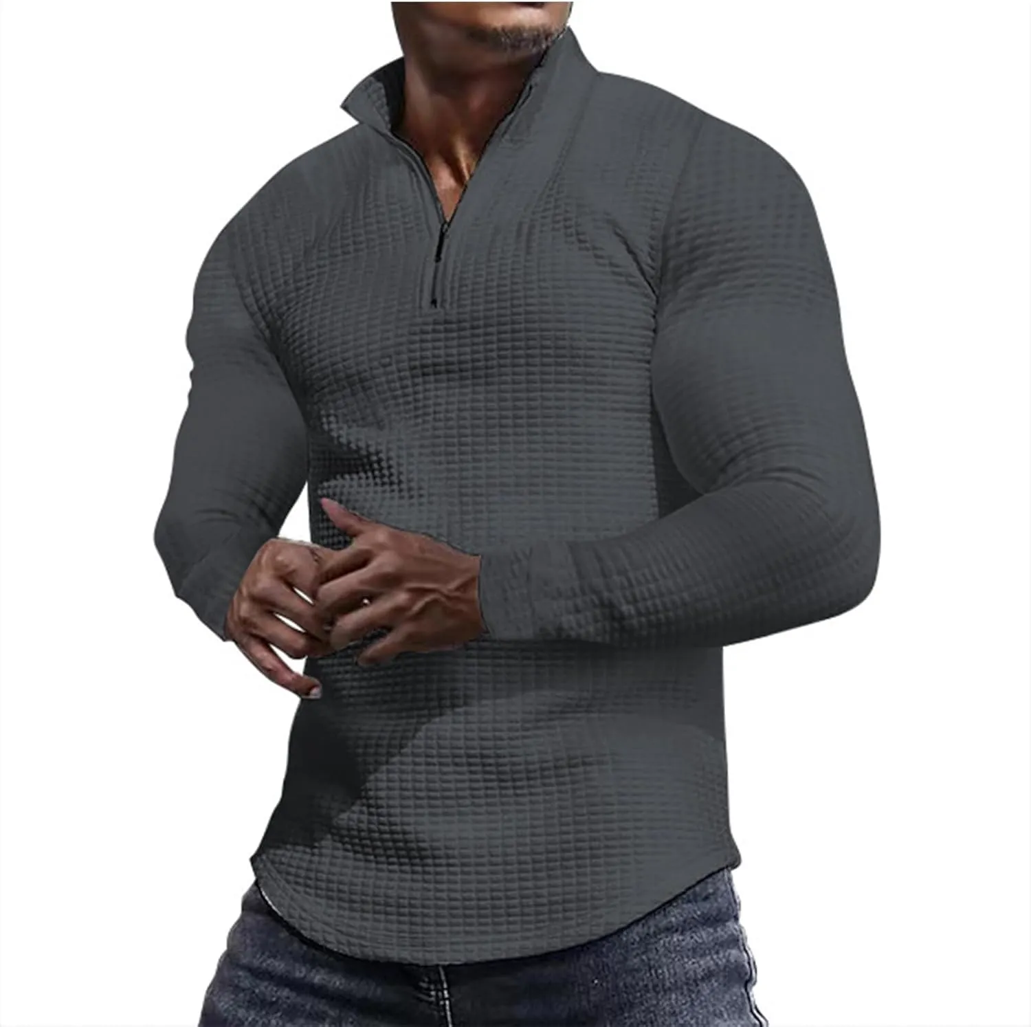 Men's Fashion Casual Solid Color Zipper Pockets Long Sleeve Hooded Casual Outwear CoatTall and Big Mens Winter Tops