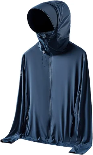 Men's Long Sleeve Lightweight Sun Hoodie UPF 100  Protection Shirt Quick Dry Athletic Loose Fit With Thumbholes (Color : Ink orchid, Size : 6X-Large)