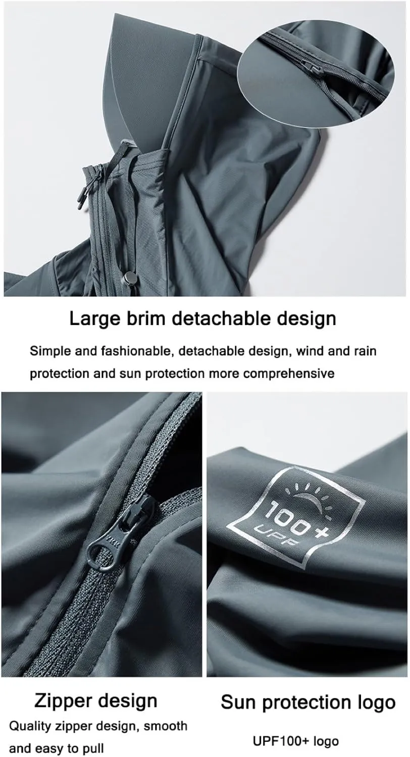 Men's Long Sleeve Lightweight Sun Hoodie UPF 100  Protection Shirt Quick Dry Athletic Loose Fit With Thumbholes (Color : Ink orchid, Size : 6X-Large)