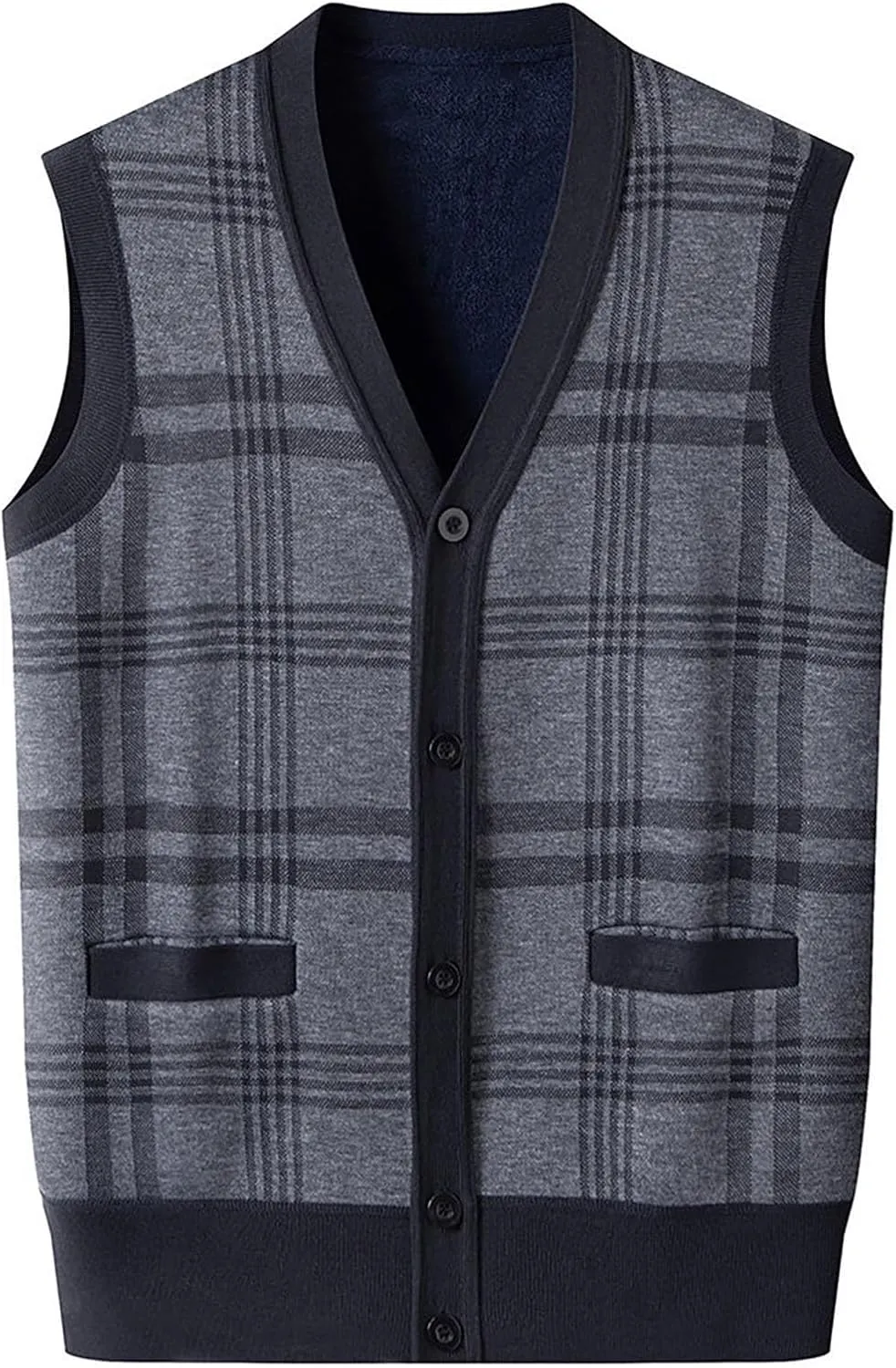 Men'S Winter Knitted Warm Vest Undershirt Men'S Inner Warm Slim Knit Sweater Vest Jacket Men's Long Coats