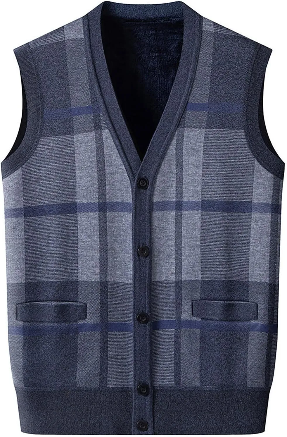 Men'S Winter Knitted Warm Vest Undershirt Men'S Inner Warm Slim Knit Sweater Vest Jacket Men's Long Coats