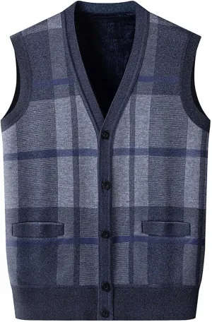 Men'S Winter Knitted Warm Vest Undershirt Men'S Inner Warm Slim Knit Sweater Vest Jacket Men's Long Coats
