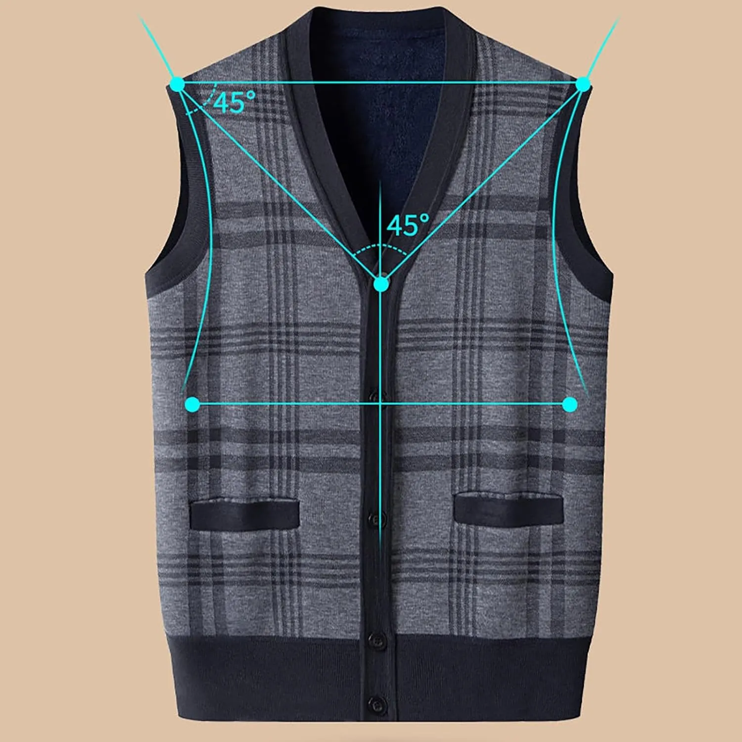Men'S Winter Knitted Warm Vest Undershirt Men'S Inner Warm Slim Knit Sweater Vest Jacket Men's Long Coats